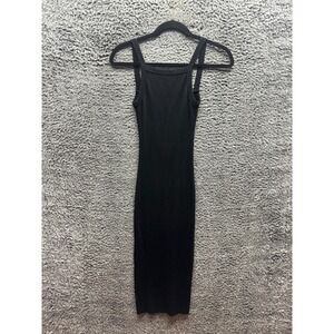 Wsly Ribbed Knit Backless Long Sleeveless Bodycon Dress Black‎ Womens Size XXS